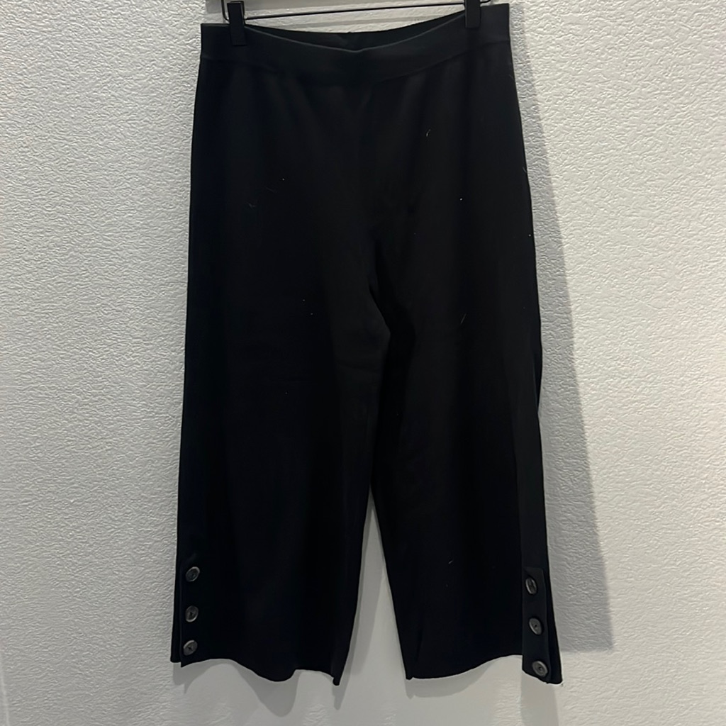 Saks Fifth Avenue Knitted Wide Leg Cropped Pants Size Medium